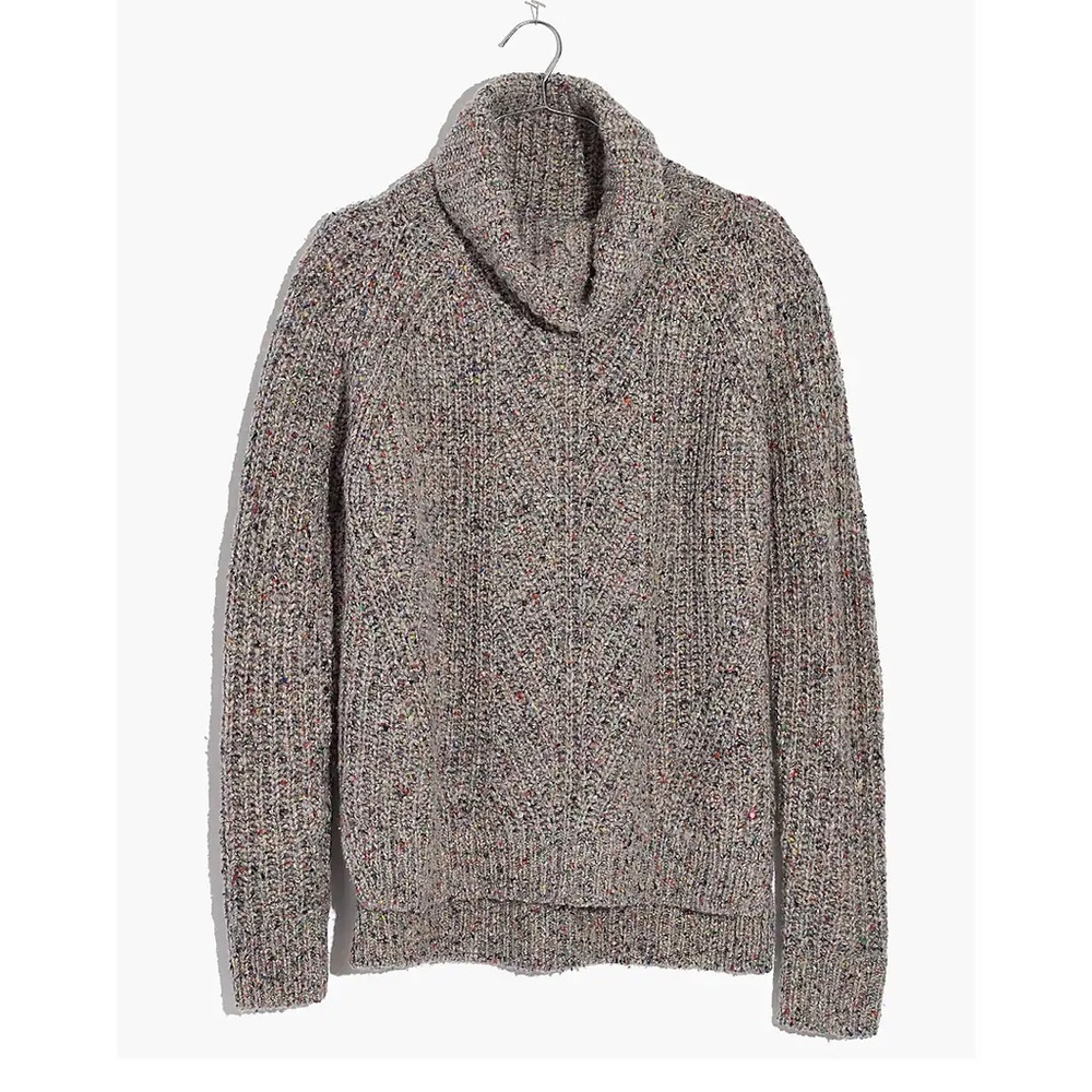 Madewell Colorfleck Ribbed Turtleneck Sweater Silk, Wool and Nylon blend size XS